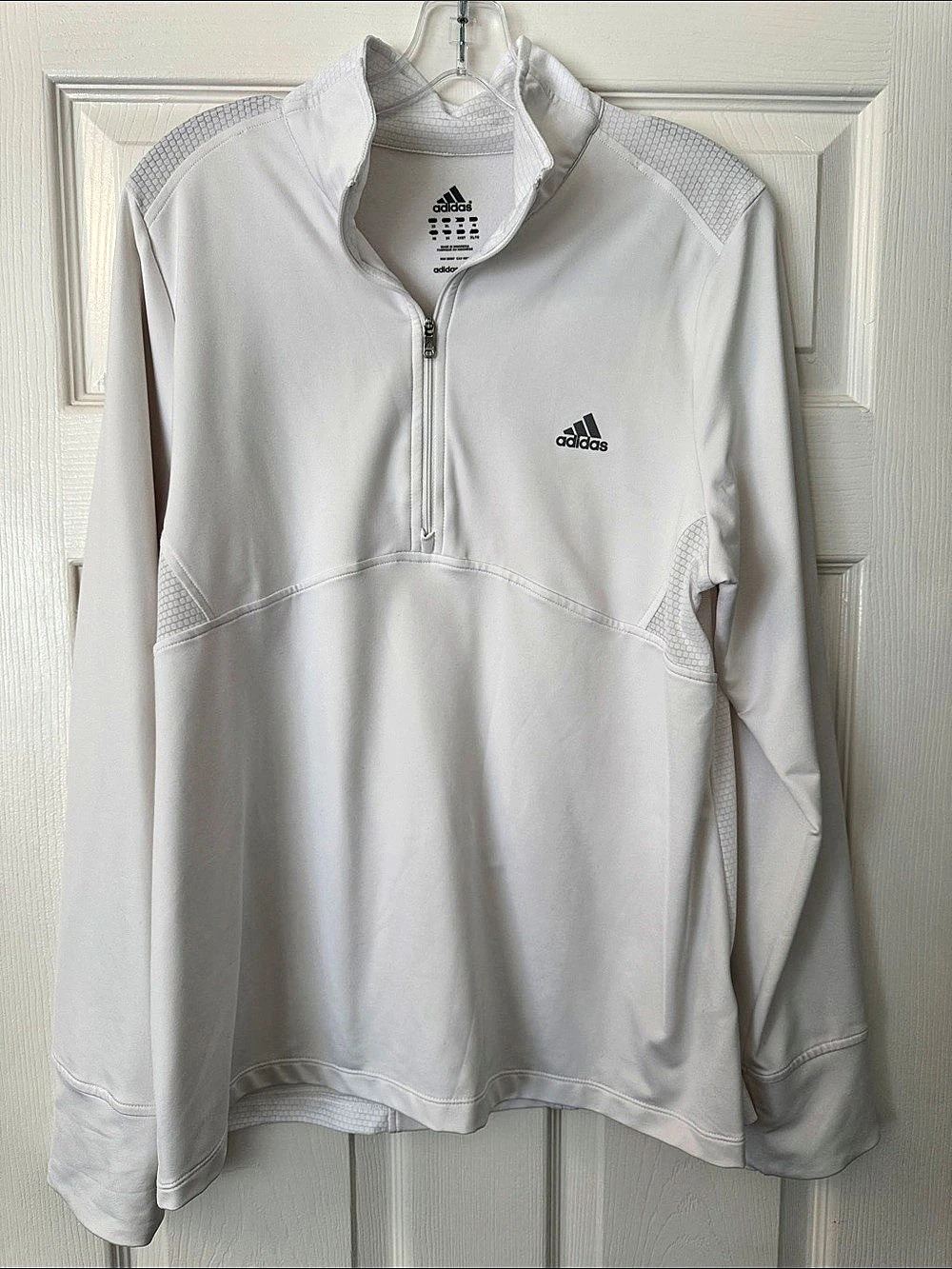 adidas Quarter-Zip Athletic Top White Size XL Like New